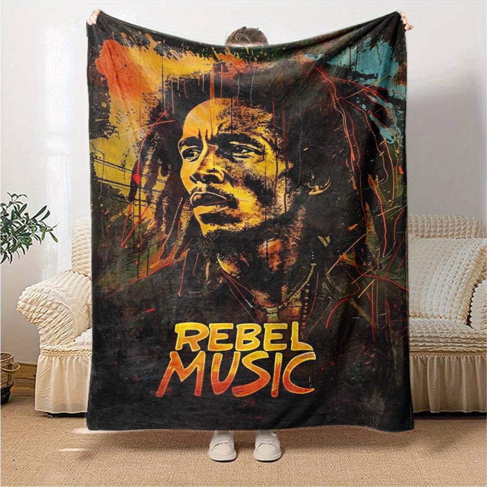 Bob Marley Blanket Comfortable Great for Picnics Office Chair Bedding for All Seasons Digital Print Perfect Gift for Relatives and Friends