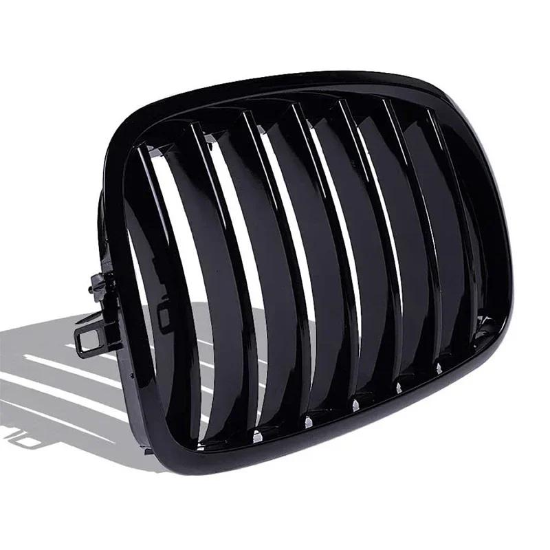 1 пара Решетка переднего бампера автомобиля Глянцевая черная Решетка радиатора 'Ноздри' Гоночная решетка для BMW X5 E70 X6 E71 2007-2014 #51137307599 51137307600