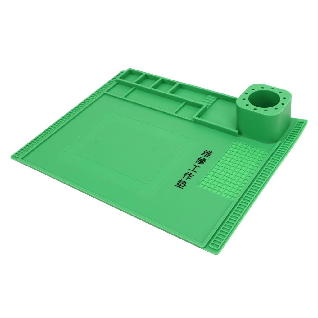 Silicone Work Mat High Temperature Resistance Heat Insulation Electronics Repair Mat 40x30cm Green