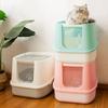 Large Capacity Pet Litter Box Fully Enclosed Spillproof Deodorant Cat Toilet with Litter Scoop Cat Litter Box Closed Sandbox