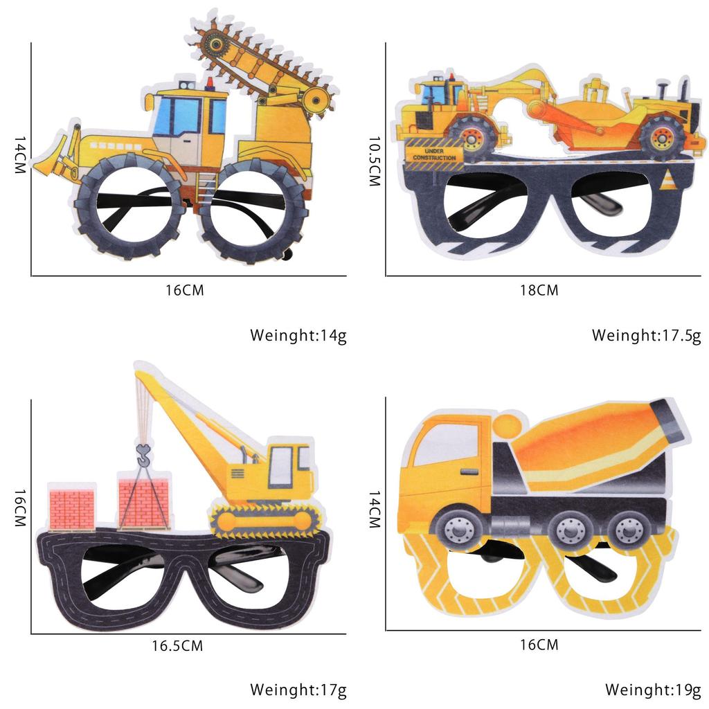 Игривые и причудливые очки-экскаваторы, идеально подходящие для детской вечеринки, фотобутафория.