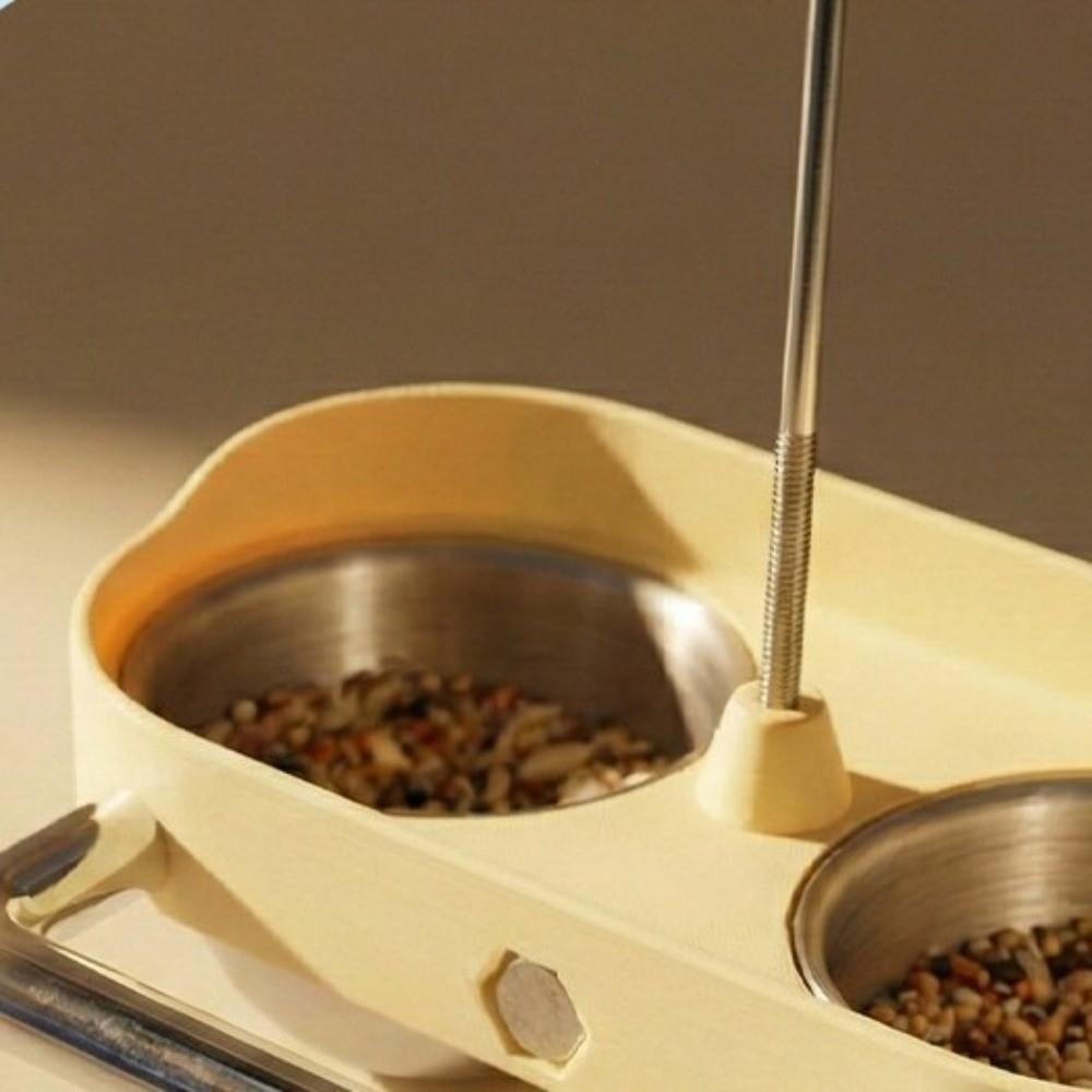 Double Bowl Bird Cage Feeder Large Capacity Bird Food Bowl Bird Water Bowl for Small Medium Birds