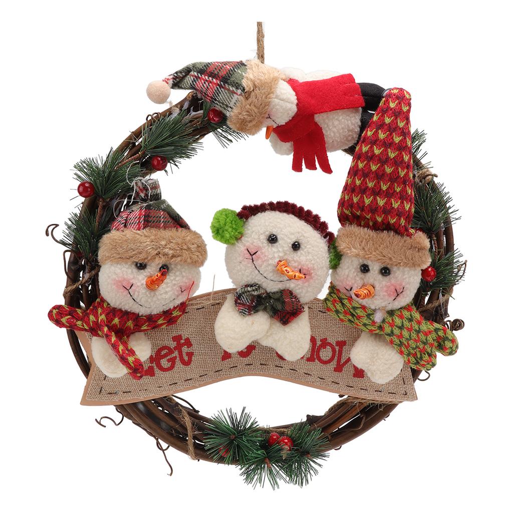 Christmas Wreath Fadeless Durable Joyful Vibes Rich Bright Colors Grapevine Wreath for Door Window