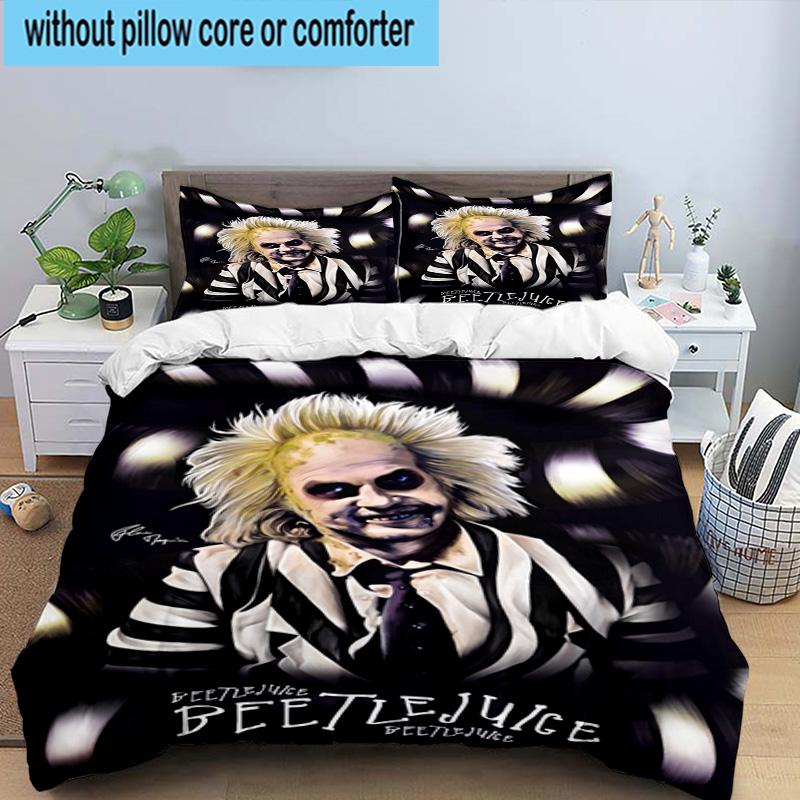 3PCS Beetle Haunted House 3pcs Bedding,Including 3PCS Duvet Cover And 2pcs Pillowcases Perfect for Christmas,Ideal for Bedroom, Dormitory