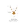 Yhpup Statement Metal Shell Pendant Stainless Steel Necklace Waterproof Summer Stylish Gold Color PVD Plated Wholesale Jewelry