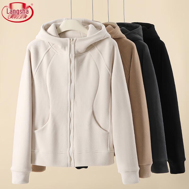 Langsha Women's Winter Fleece Lined Hooded Zip-Up Jacket