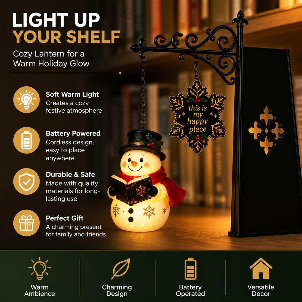Streetlamp Shape Christmas Bookshelf Lantern Christmas Shelf Light Bookshelf Decoration