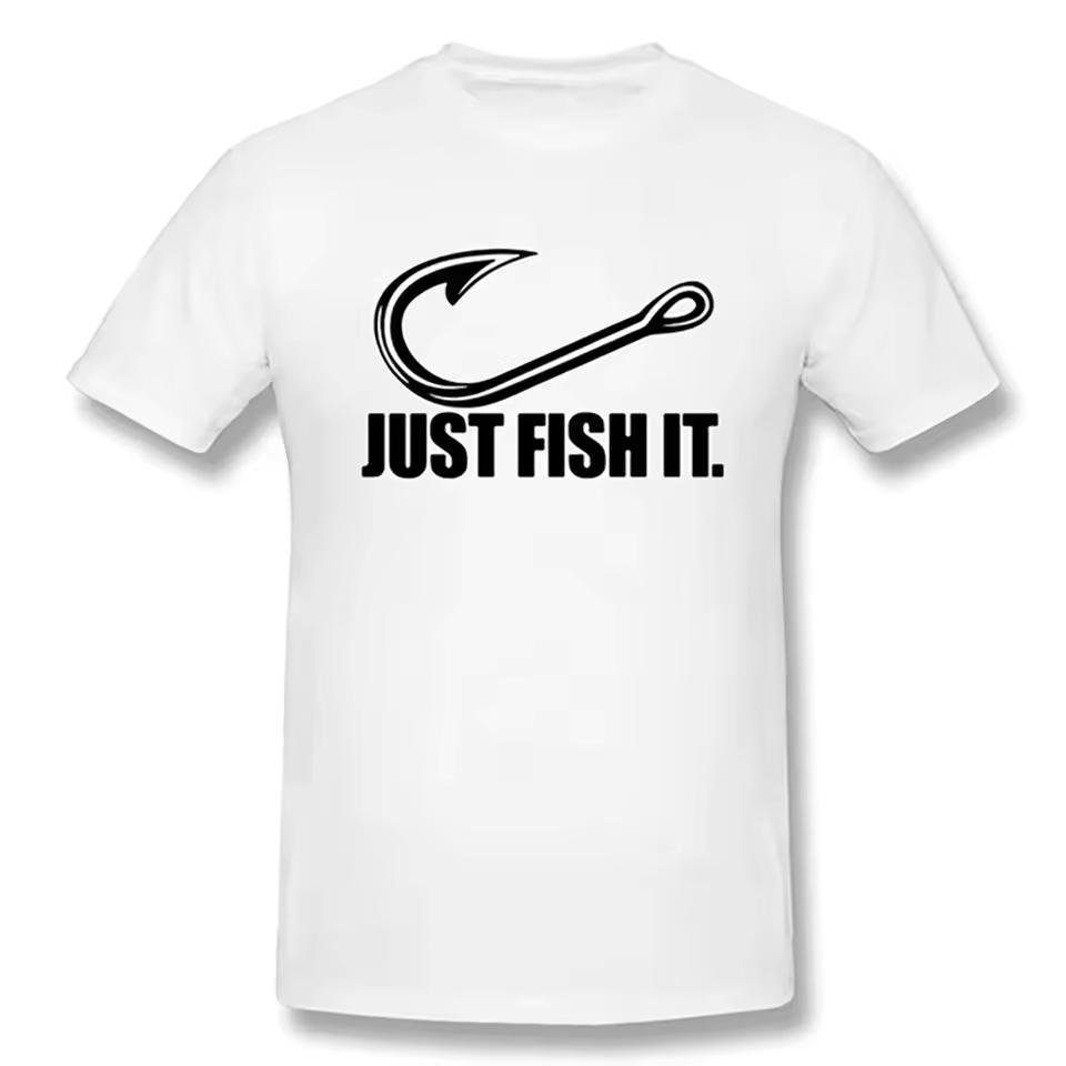 Summer Funny Love Fishing T Shirt Men Just Fish It Fashion Hip Hop Cotton T Shirts for Men's Clothing Women's 2026 New T Shirt