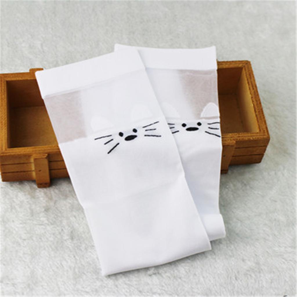 Белые школьные гольфы выше колена с мультяшным дизайном кошки/звезды/сердца/полоски для малышей, детей, учеников, чулки принцессы