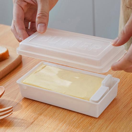 2-in-1 Butter Slicer Box with Lid Spatula Included Safe Odor-proof Butter Cutter Container for Fridge Kitchen