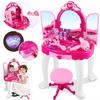 Coiffeuse Interactive Enfant Avec Miroir Magique, Sons, Lumières, MP3 + Tabouret Et Sèche-cheveux (KP8846)