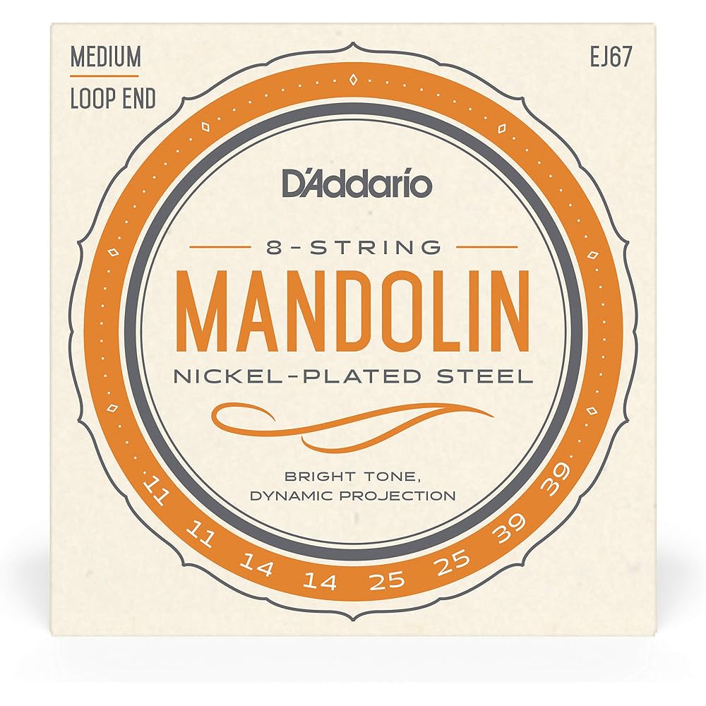 D'Addario Daddario Струны для мандолины Никелевые Средние .011-.039 EJ67 [Оригинал, для внутреннего рынка]