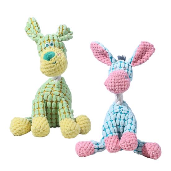 1/2 шт. Звуковая игрушка для питомца, Собака, Осел, Жираф, Форма, Игрушка для облегчения состояния щенка, Интерактивная, Забавная, Поддержка прорезывания зубов, Жевательная, Развлекательная игрушка