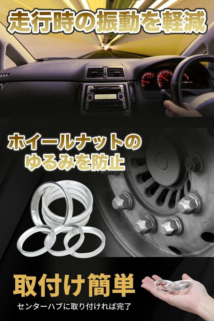 [Asula Project] Aluminum Hub Ring with Brim, Set of 4 (65.1-59.1mm)