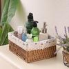 Плетеная корзина для хранения Сельское ткачество ткани Ручная работа Настольная корзина для хранения для организации полок Спальня Ванная комната