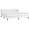 3130800 vidaXL Lit à sommier tapissier avec matelas Blanc 200x200cm Similicuir