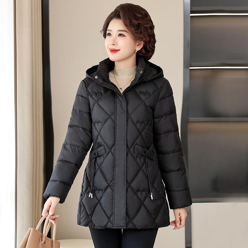 Mom's Winter Down Cotton-padded Clothes Middle-aged Women's Winter Cotton-padded Jackets New Wide Too Autumn and Winter Jackets Thickened