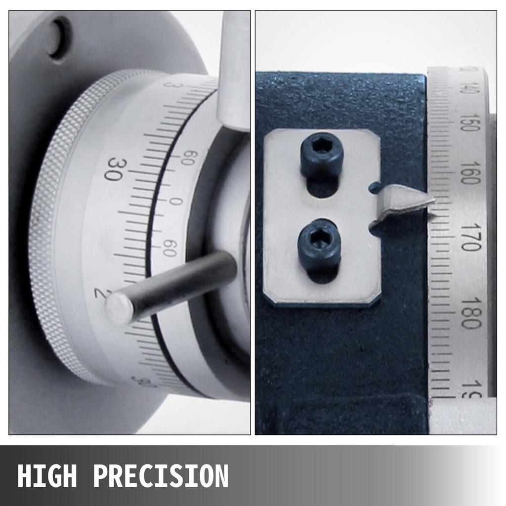 150mm/5.9In Vertical & Horizontal Rotary Table, 150MM Dividing Head Round Rotary Working Table Milling Machine Index System Adjustable Screw 5.9 Inch