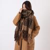Autumn And Winter Women'S Warm Camarad High-End Plaid Scarf Retro Versatile Thick Warm Shawl Scarf