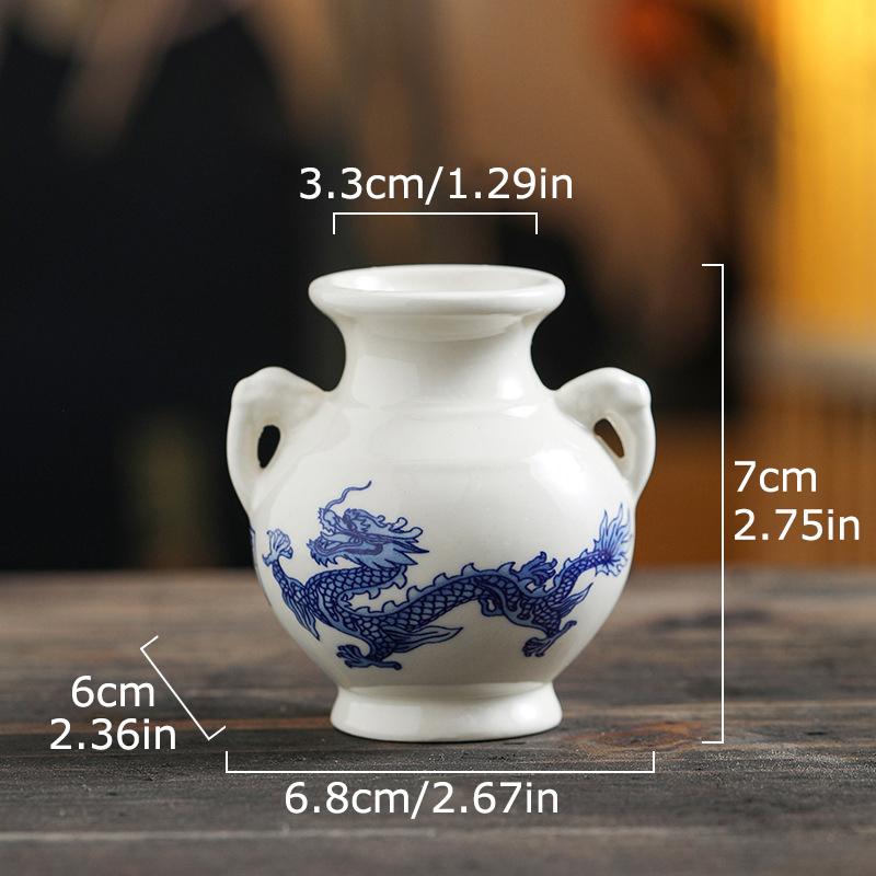 Украшения Антикварные полки Сине-белый фарфор Коллекционировать Орнаменты Столешницы Керамика Подарок Маленькие вазы Китайский стиль 1 шт