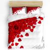 Red Rose Flower Plant White Duvet Cover Bed Bedding Set Home Textile Quilt Cover Pillowcases Bedroom Double Bedding Set No Sheet