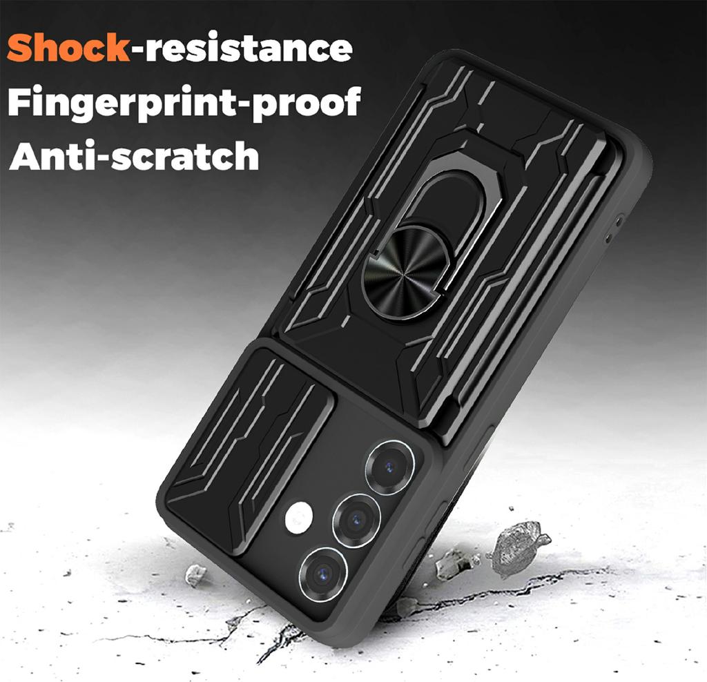 For Samsung Galaxy A57 5G Case PC + TPU Kickstand Phone Back Cover with Camera Slider