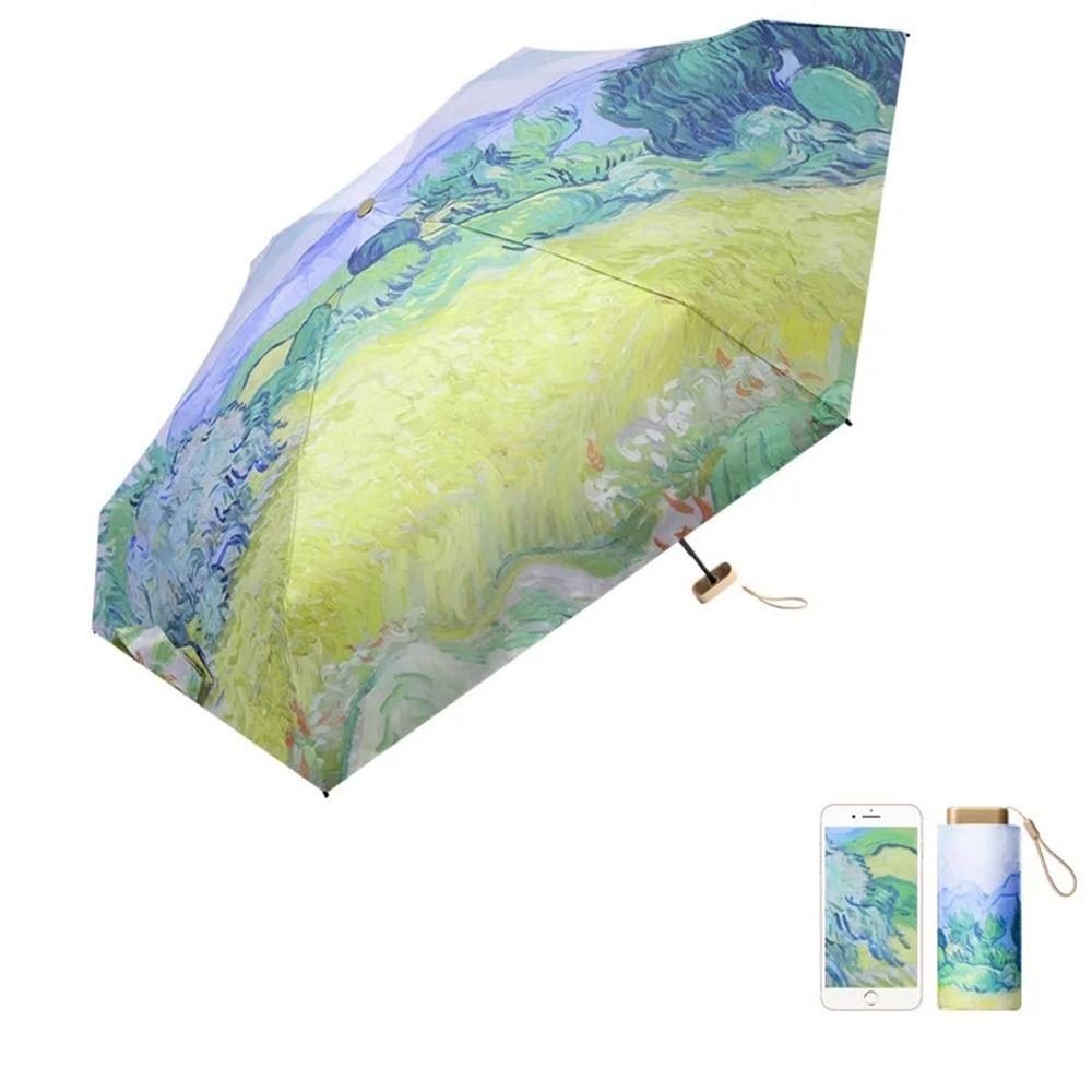 Mini Rain Umbrellas Portable Pocket Sunshade Umbrella 6-Folding Parasol Student
