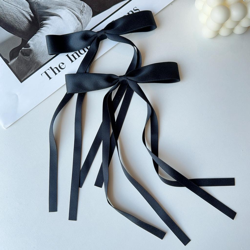 2PCS New Cute Princess Fashion Solid Ribbon Bow Lovely Girls Hairpins Children Headwear Hairgrip Hair Clips Hair Accessories