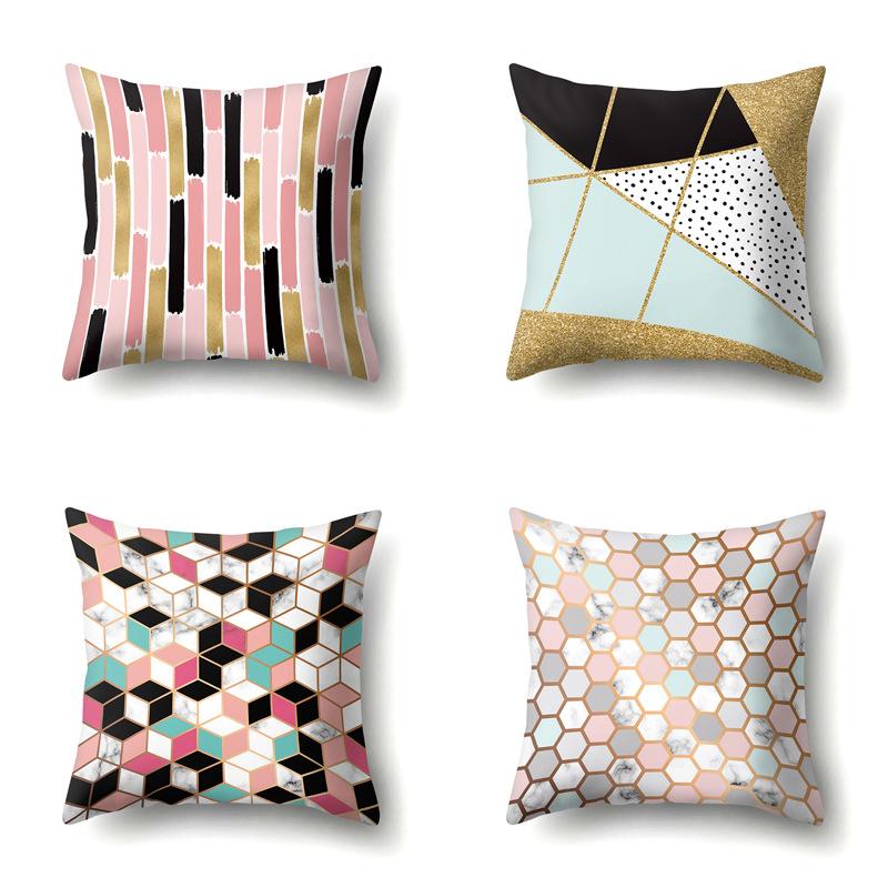 Ins Style Abstract Creative Polyester Pillow Case Car Decoration Home Printed Bedside Cushion Cover Pillow Case