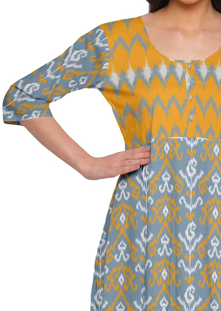 Moomaya A-LineA  KurtisA  For Women Printed LongA  KurtiA  Dress Indian Top For