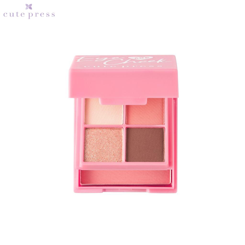 Cute Press Мини-палитра румян и теней Eye & Cheek Mini Palette - тайский косметический макияж