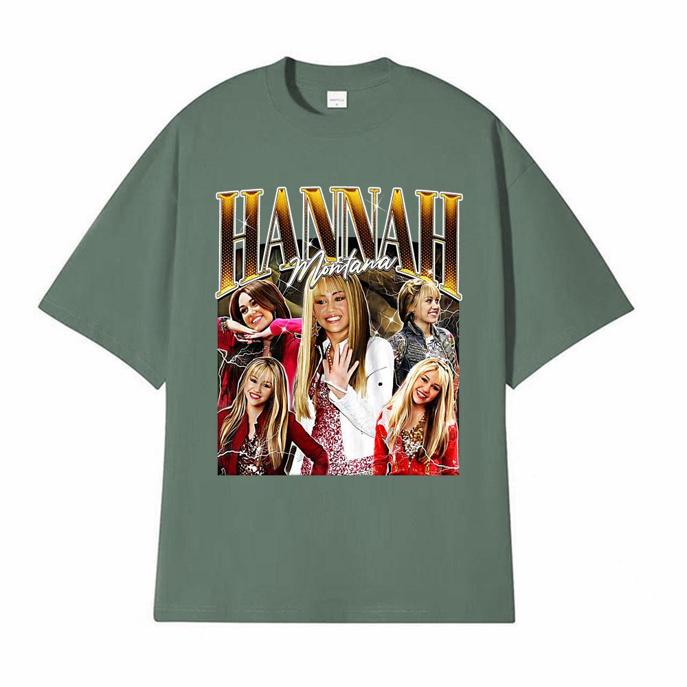 Hannah Montana Vintage Pop Graphic Tshirts Men Womens Clothing Fashion Aesthetic T Shirt ONeck 100 Cotton Tshirt Streetwear