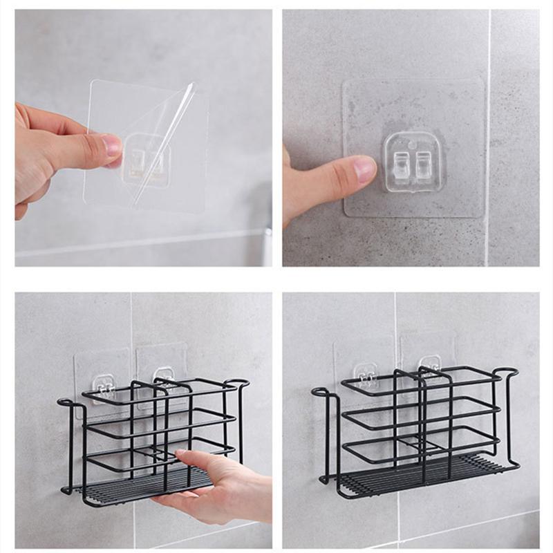 Настенный держатель для зубных щеток без перфоратора, органайзер для зубной пасты, подставка для ополаскивателя для рта, инструменты для ванной комнаты