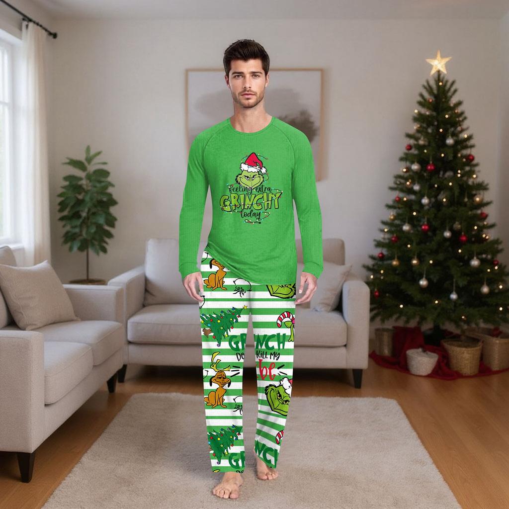 Комплект из топа и брюк с рождественскими принтами для всей семьи Одинаковые комплекты для всей семьи