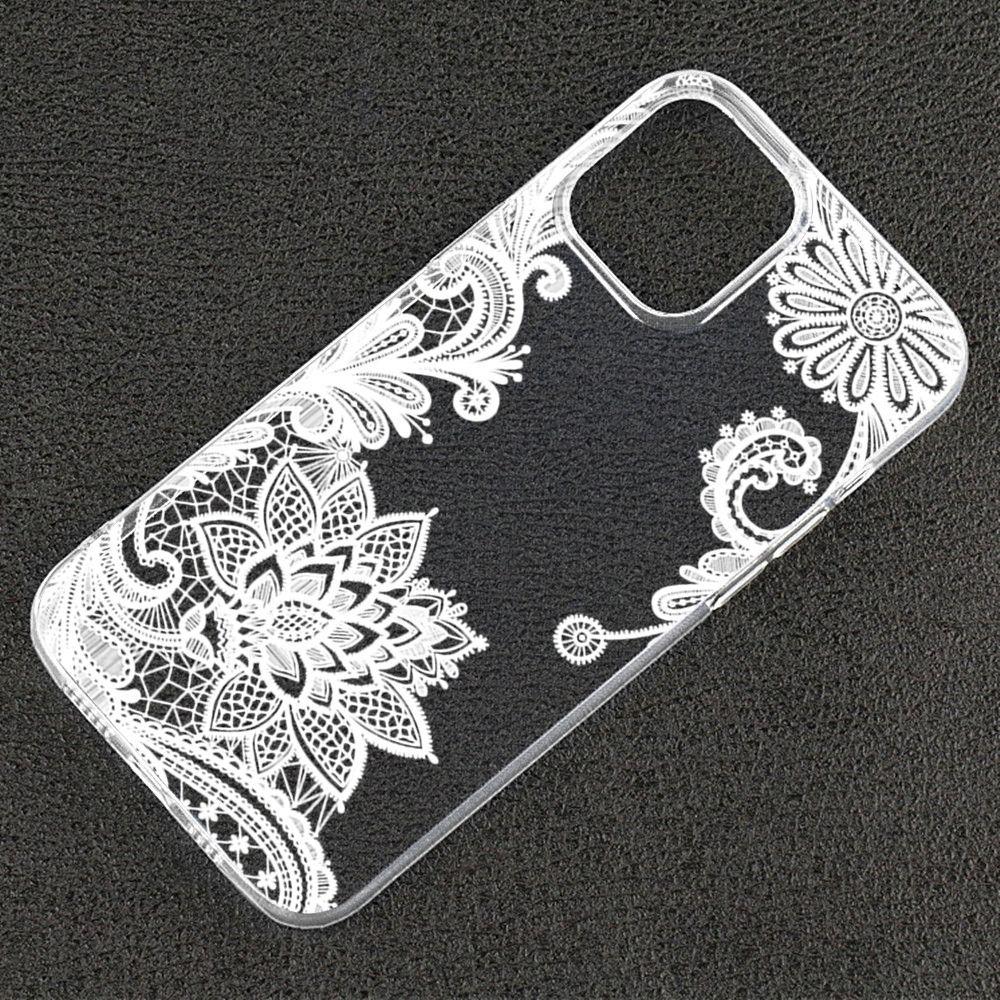 Чехол для мобильного телефона Apple 15 из прозрачного ТПУ 14PRO MAX с кружевным тиснением Soft Shell
