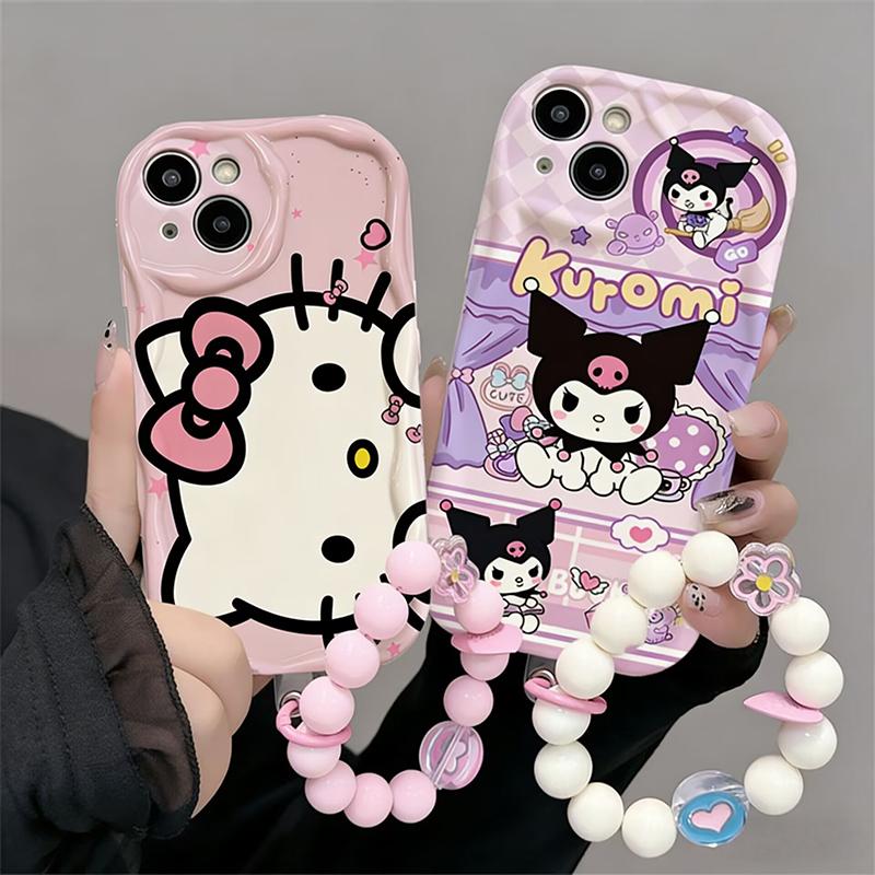 Цепочка-держатель для телефона Hello Kitty Kuromi Чехол для Xiaomi Redmi Note 15 5G 15C 15 14C 13C Note 14 13 12 Pro Plus 5G Pochacco Чехол