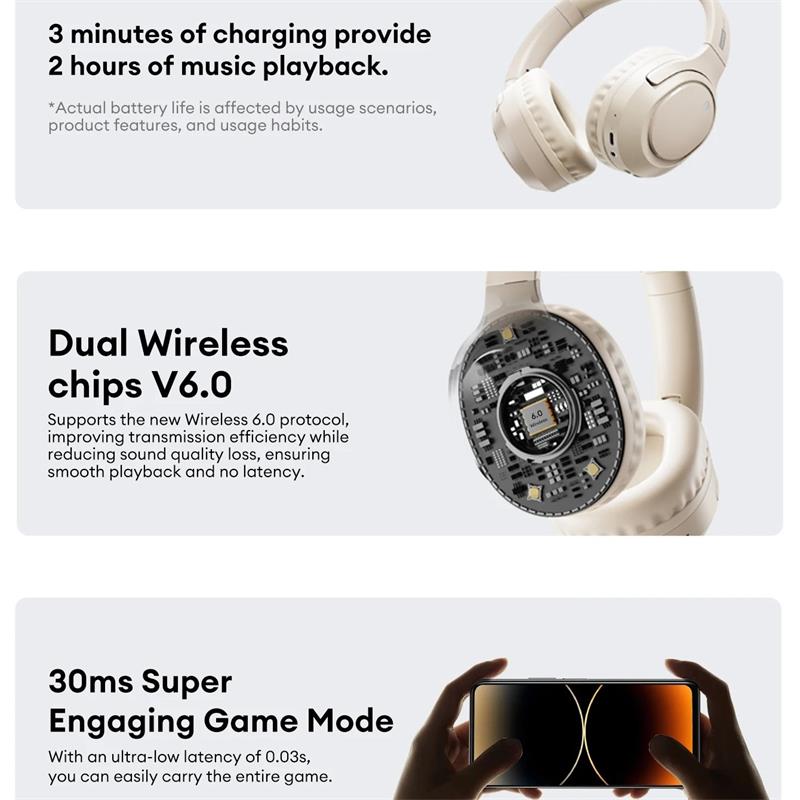 НОВЫЕ беспроводные наушники Lenovo LS103 Bluetooth-наушники 6.0 Складная гарнитура Спортивные наушники Игровая гарнитура 3D пространственное аудио