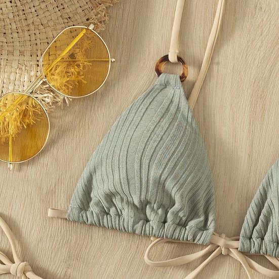 2 шт./компл., модный летний комплект бикини, чистые цвета, привлекательный универсальный беспроводной купальный костюм для повседневной носки