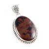 Natural Mahogany Red Obsidian 925 Solid Sterling Silver Gift Pendant 1.7" A3d12