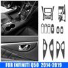 18x Car Black Carbon Fiber Interior Sticker Trim Decorative Glitter For Infiniti Q50 2014-2019 Protective Film Interior Part