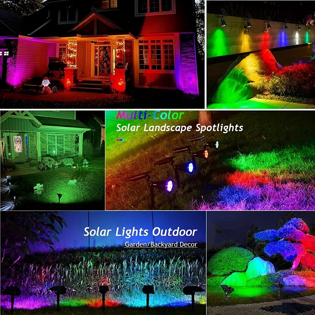 1 шт. Уличный солнечный газонный светильник, атмосферный декоративный светильник, семь режимов освещения, подходит для рождественских встреч, украшения на Хэллоуин