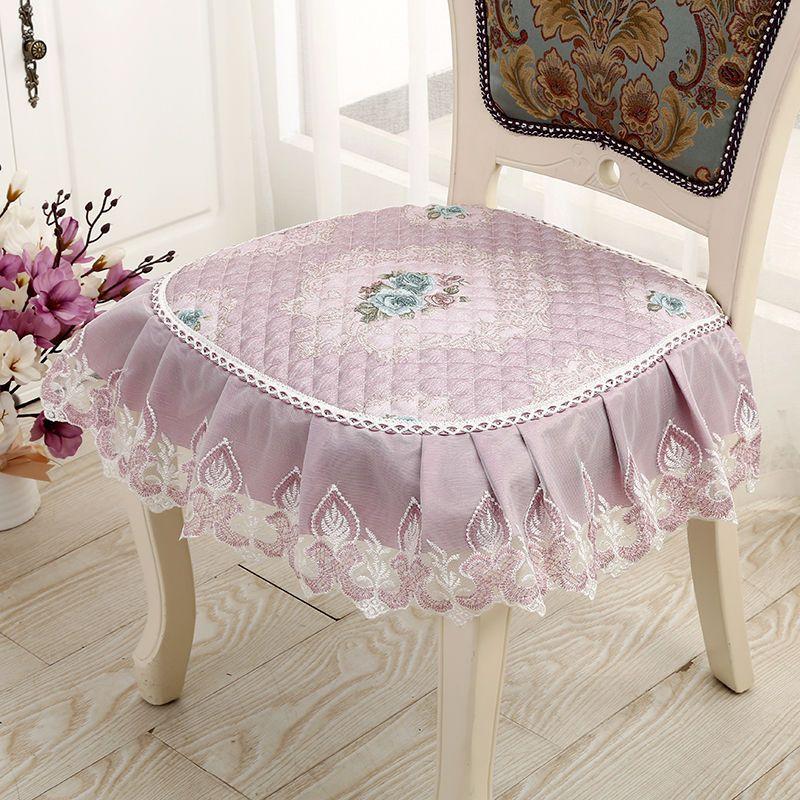 Подушка для обеденного стула, европейские подушки для сидений с принтом и кружевом, качественный коврик для стула Four Seasons, нескользящая подушка для ягодиц