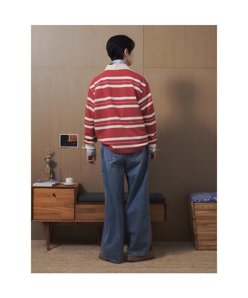 8SECONDS Striped Collar Shirt Red
