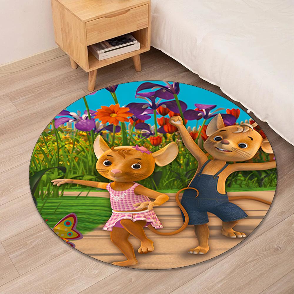 JoNaLu Printed Round Rug Carpet Chair Rug Area Rug Entryway Doormats,for Office Chair Living Room Bedroom Kitchen Room.