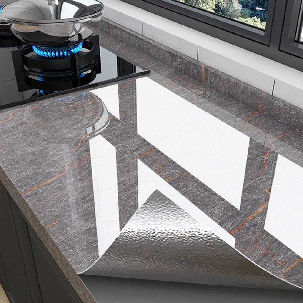 Маслостойкие наклейки на кухонную столешницу Водонепроницаемая пленка для ремонта плиты Новые обои для плитки