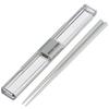 Iwasaki Kogyo Chopsticks, 19.5cm, Light Gray, with Extra-Strong Case, Anti-Clack Cushion, Ag, Antibacterial and Stain-Resistant, Dishwasher Safe, H-59