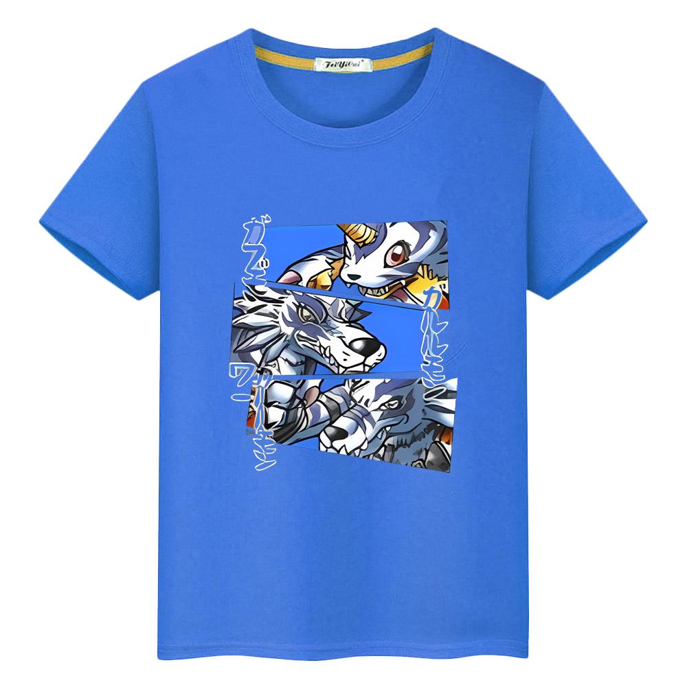 Футболка с принтом Digimon для детей Мультяшная футболка Pride Девочки Мальчики Хлопковая одежда Y2k Kawaii Топы Аниме Футболки с коротким рукавом