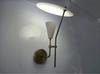Single Arm Wall Lamp – Mid Century Raw Brass and White Wall Sconce, Modern or Industrial Style Lamp