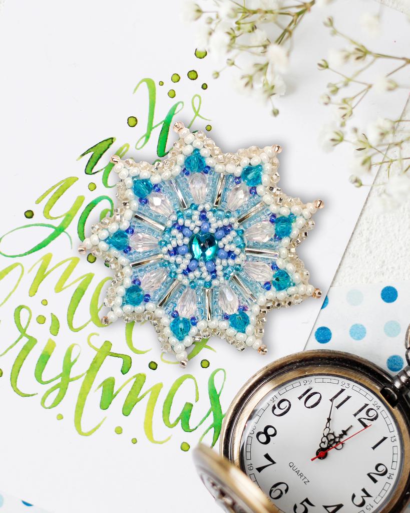 Набор для вышивки бисером украшения на натуральном художественном холсте Абрис Арт Зимний сюжет