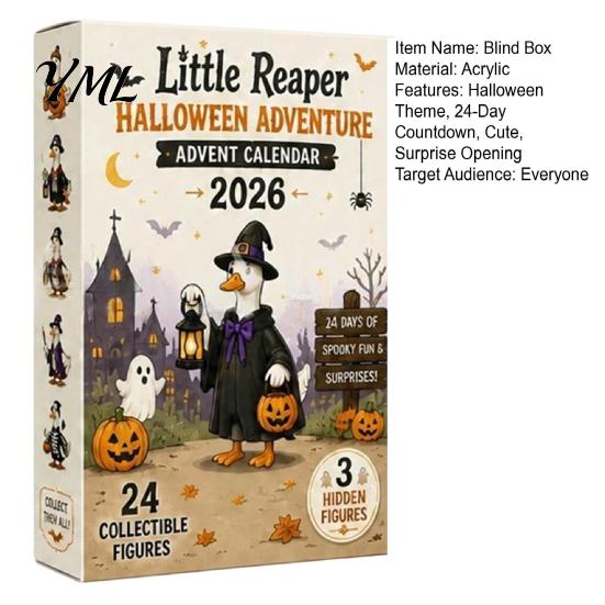 Holiday Surprise Gift for Children Halloween Advent Calendar 2026 with 24 Horror Ducks Figures, Days of Fun Kids Countdown Acrylic Adult Teens